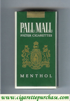 Pall Mall Filter Cigarettes Menthol 100s cigarettes soft box